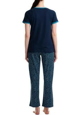 Tommy Hilfiger Hilfiger Women S Henley T Shirt And Printed Pants Pajama Set 2