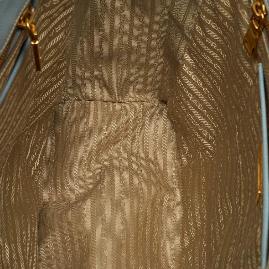 Prada Prada Light Blue/White Saffiano Lux Leather Large Shopper Tote 13