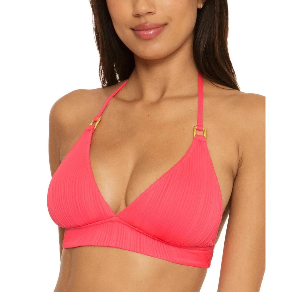 Becca Womens Ribbed Polyester Bikini Swim top 3