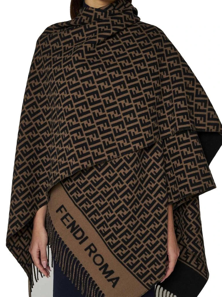FENDI SILK FENDI SILK | Brown wool and cashmere poncho | Women | PZ 3