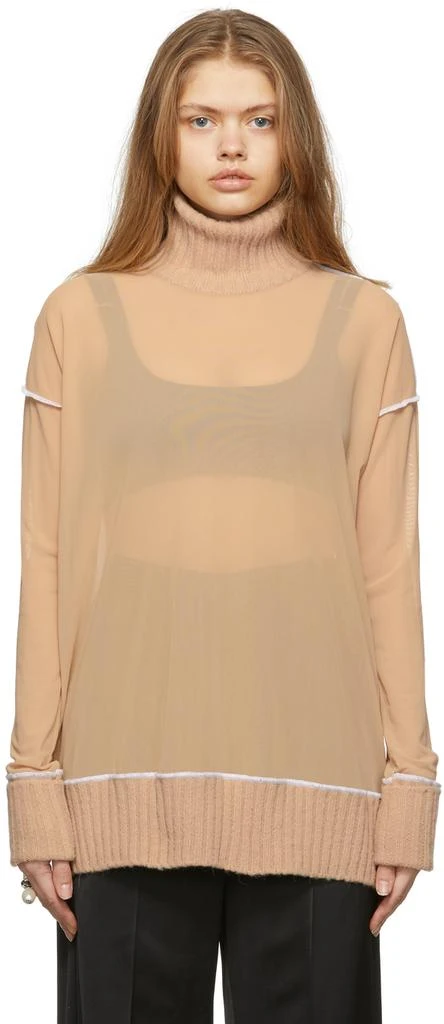 MAISON MARGIELA Tan Reversed Pullover Turtleneck 1
