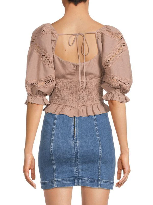 Cami NYC Nardene Smocked Crop Top 2