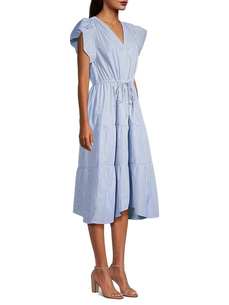 Birds of Paradis Kristi Striped Tiered Midi-Dress 4