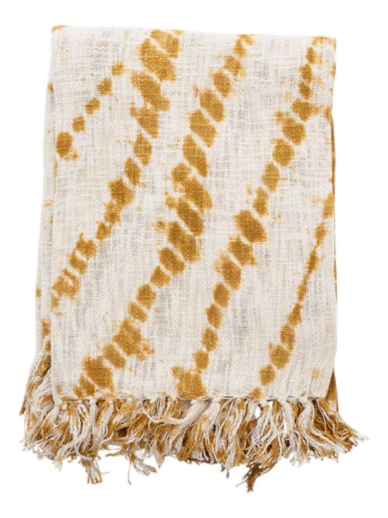 Creative Co-Op Creative Co-Op - Cotton Tie-Dyed Throw Blanket W/Fringe