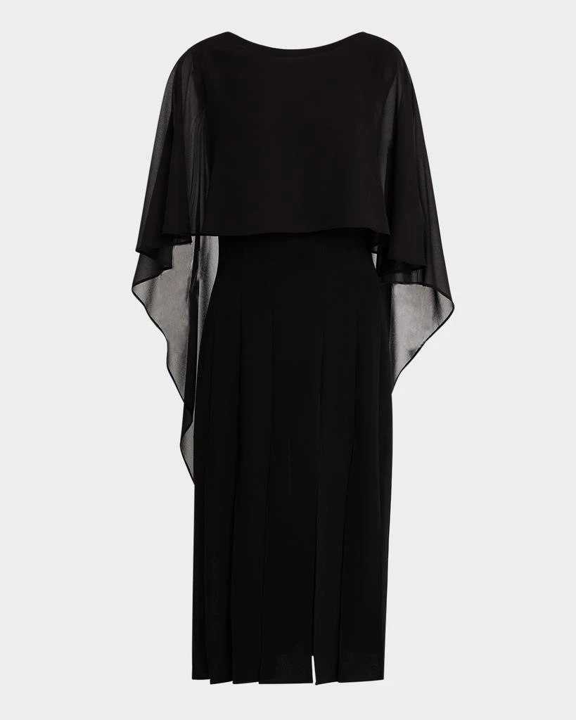 Teri Jon Car Wash Chiffon Cape Midi Dress 1