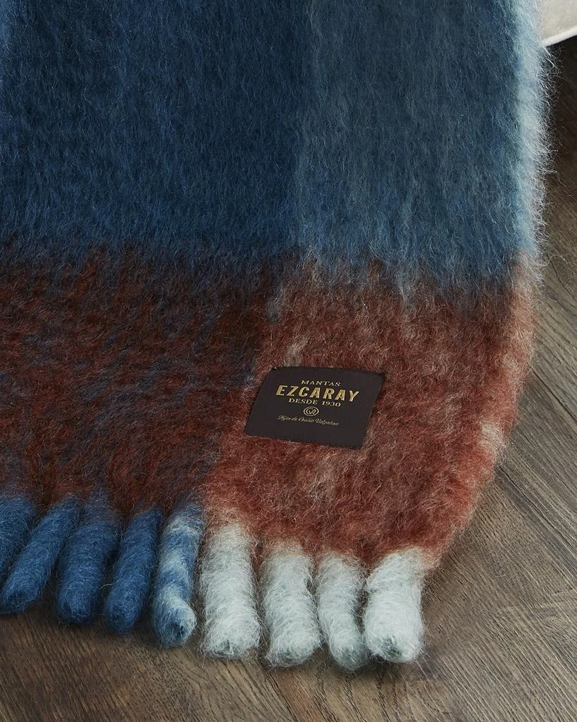 Mantas Ezcaray Twist Frame Collection Mohair-Blend Throw Blanket 4