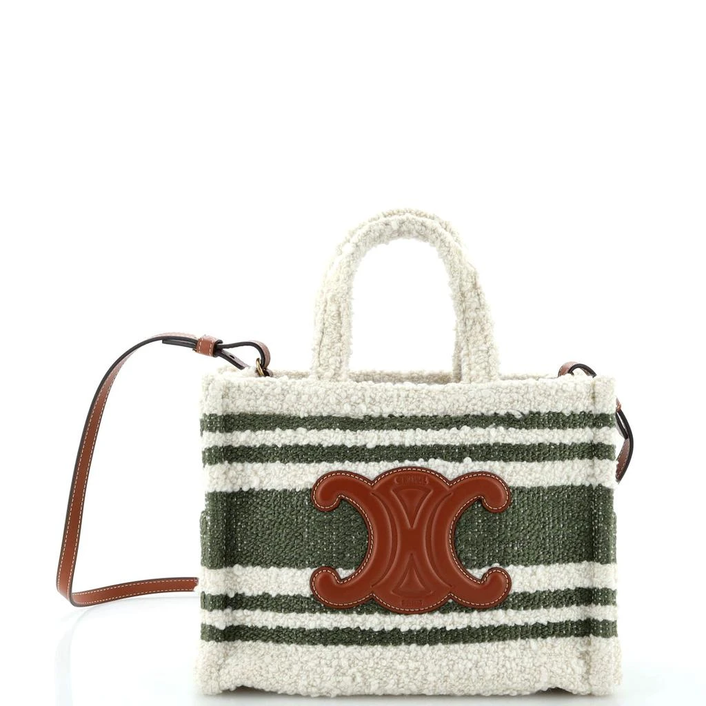 Celine Cabas Thais Tote Striped Fabric Small 1