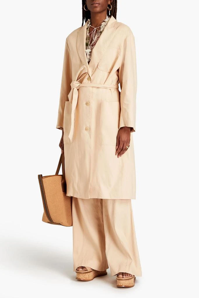 Zimmermann Belted linen-blend twill coat 2