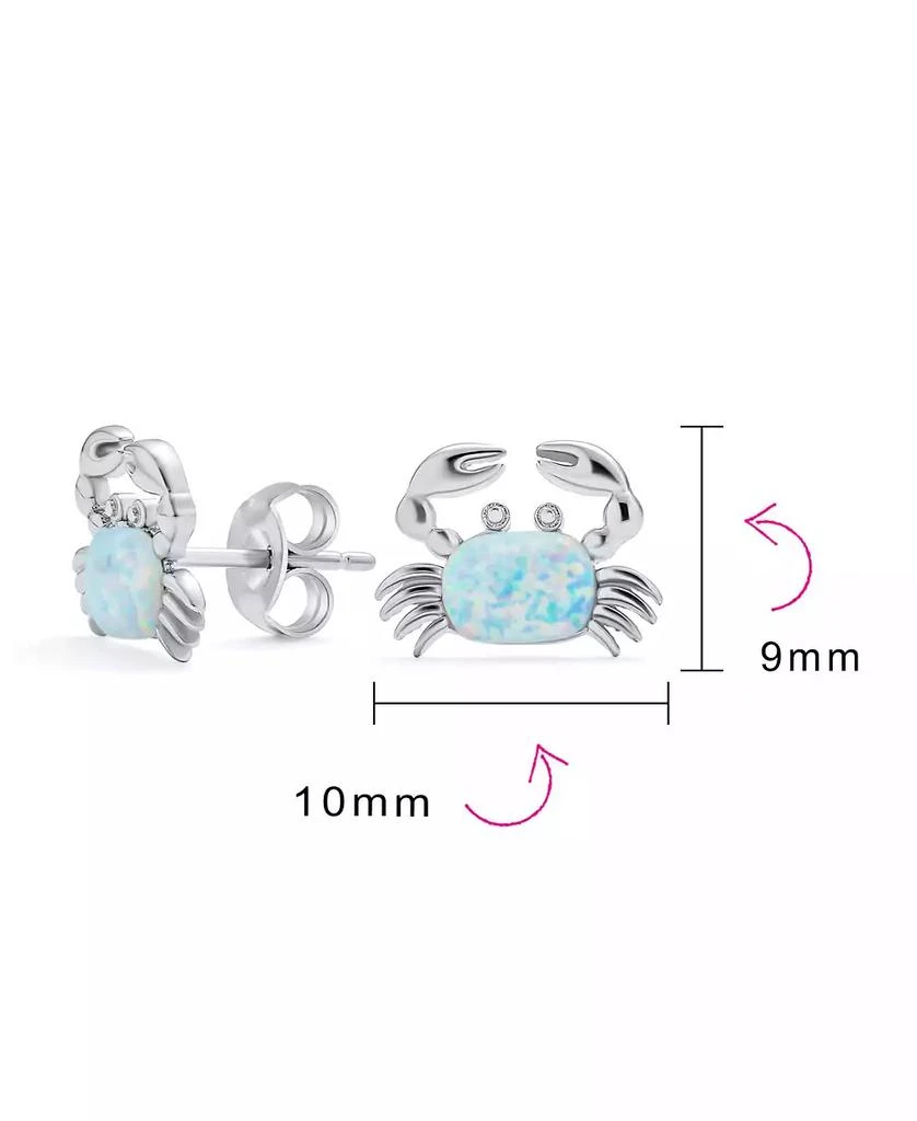 Bling Jewelry Nautical White Opal Crab Stud Earrings and Pendant Necklace Set Sterling Silver 2