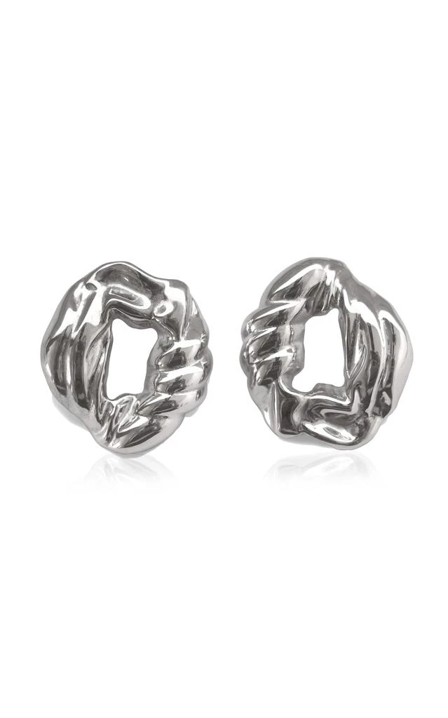 Completedworks Completedworks - Scrunch Recycled Silver Earrings - Silver - OS - Moda Operandi - Gifts For Her 1