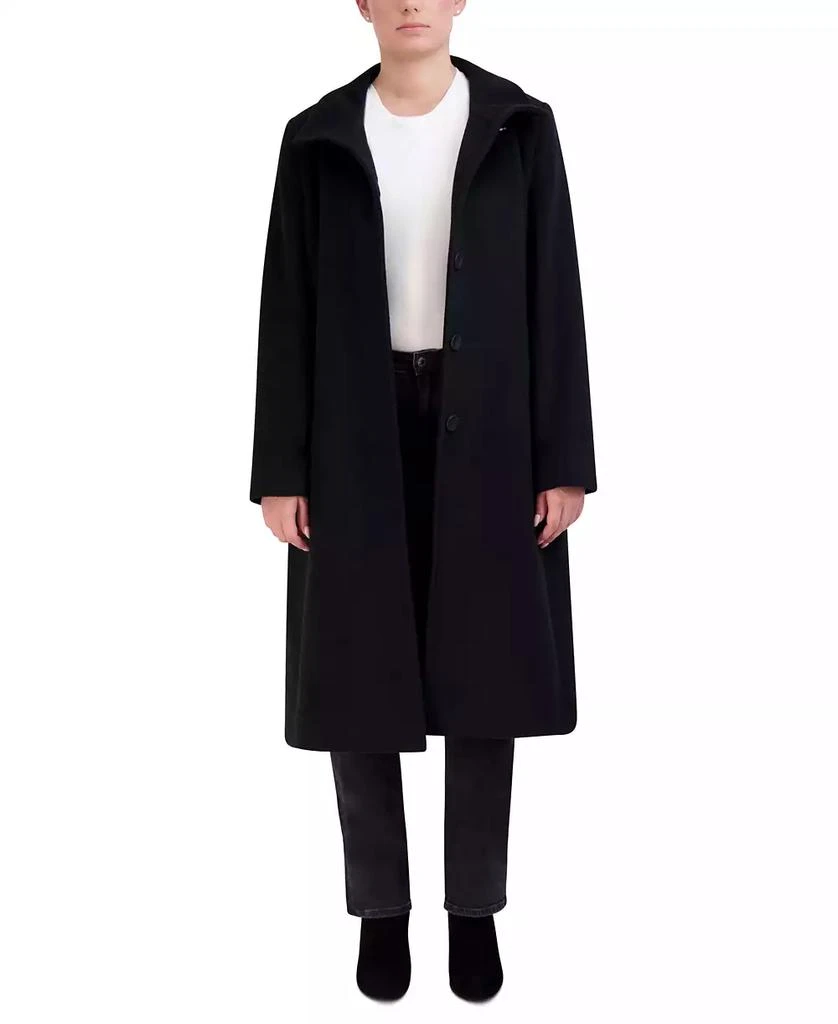 Cole Haan Womens Stand-Collar Single-Breasted Wool Blend Coat 4