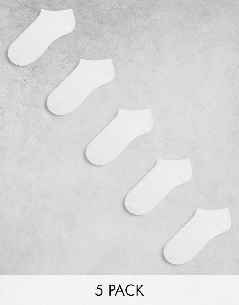 ASOS ASOS DESIGN 5 pack trainer socks in white 1