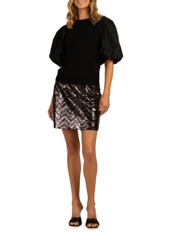 Trina Turk Rico Zigzag Sequin Miniskirt 4