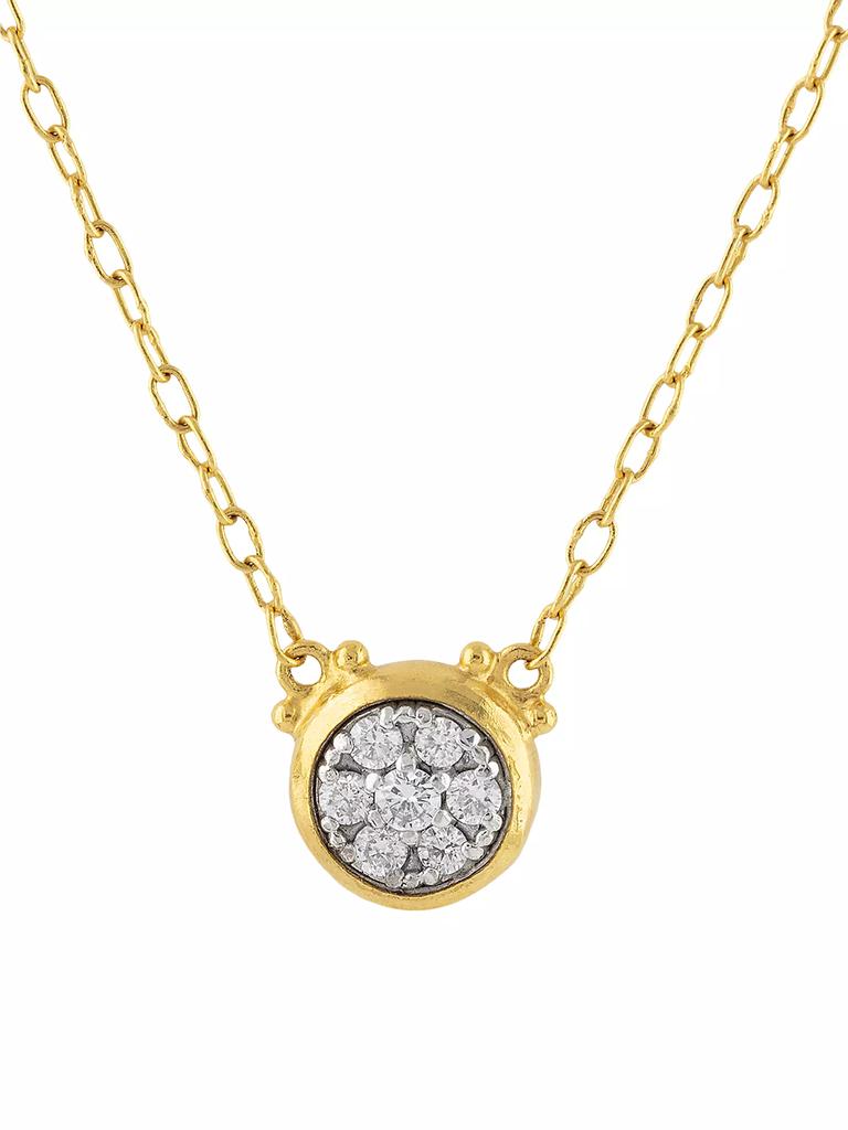 Gurhan 18-24K Yellow Gold, Sterling Silver & Diamond Cluster Pendant Necklace