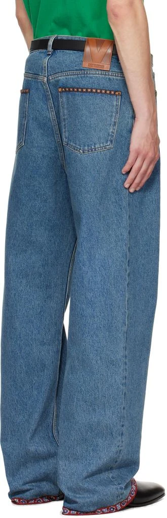 Valentino Blue Printed Border Jeans 3