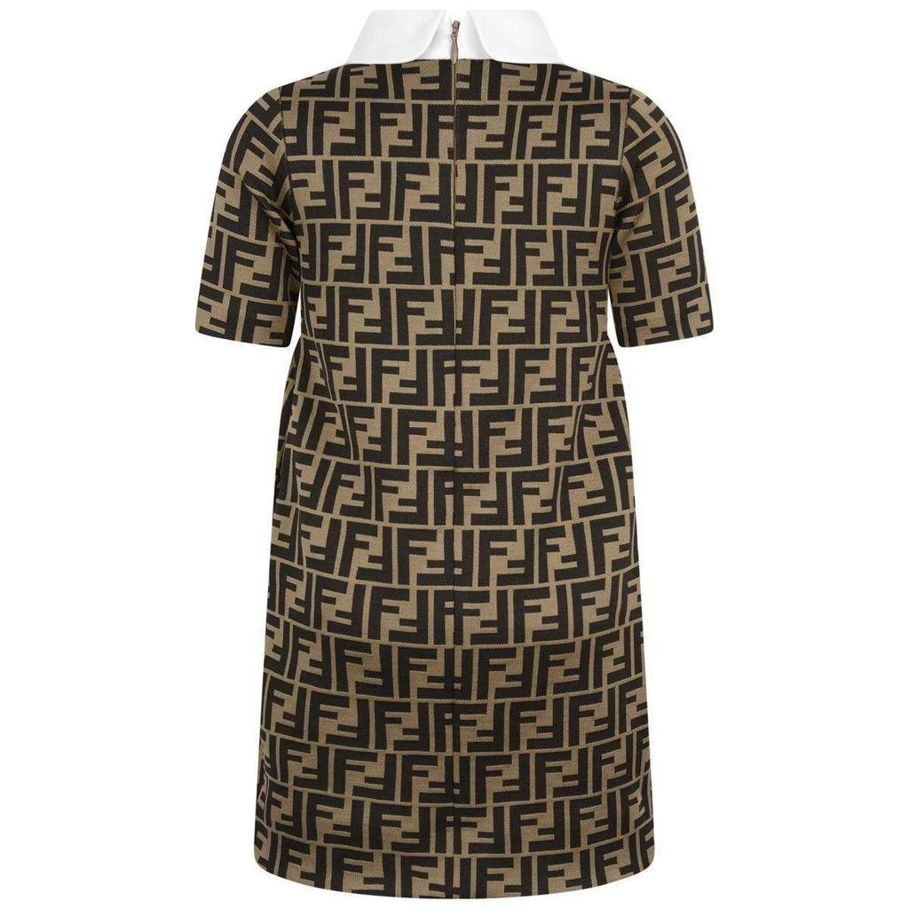 Shop Fendi Girls FF Logo Dress in Brown on Sale at BeyondStyle