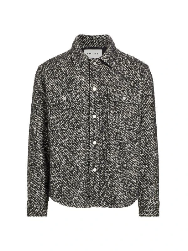FRAME Textured Wool Blend Shirt 5