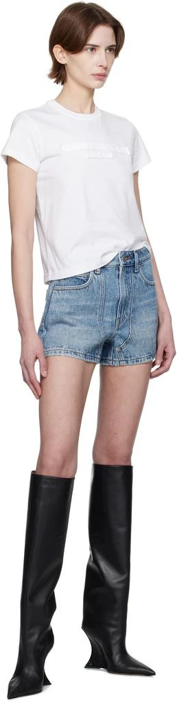Alexander Wang Blue High-Waist Workwear Denim Shorts 4