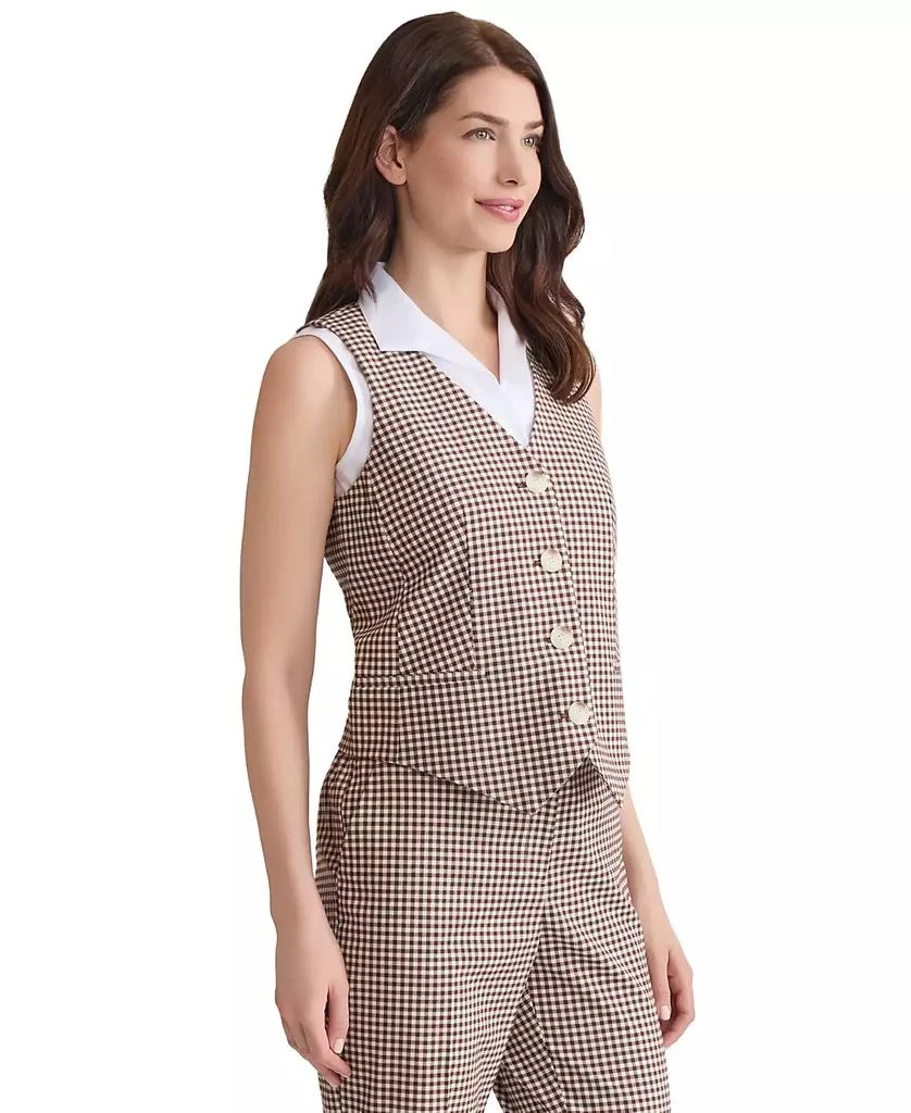 JONES NEW YORK Women's Check-Print Button-Front Vest 3