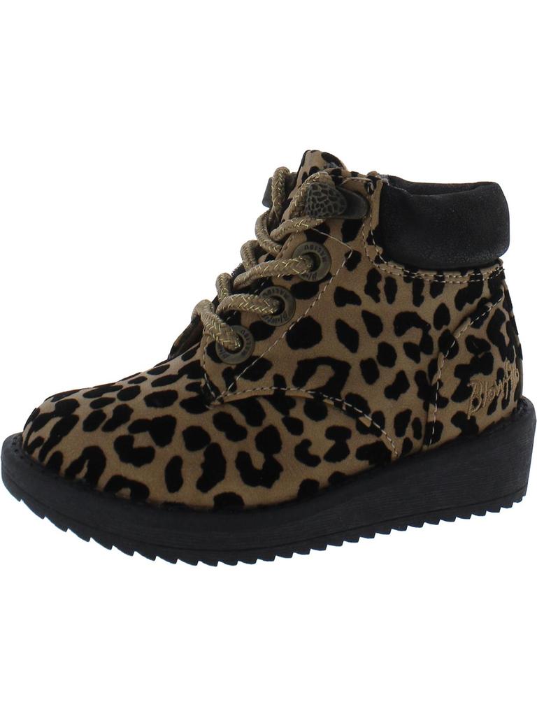 Blowfish Chomper Girls Animal Print Combat & Lace-up Boots