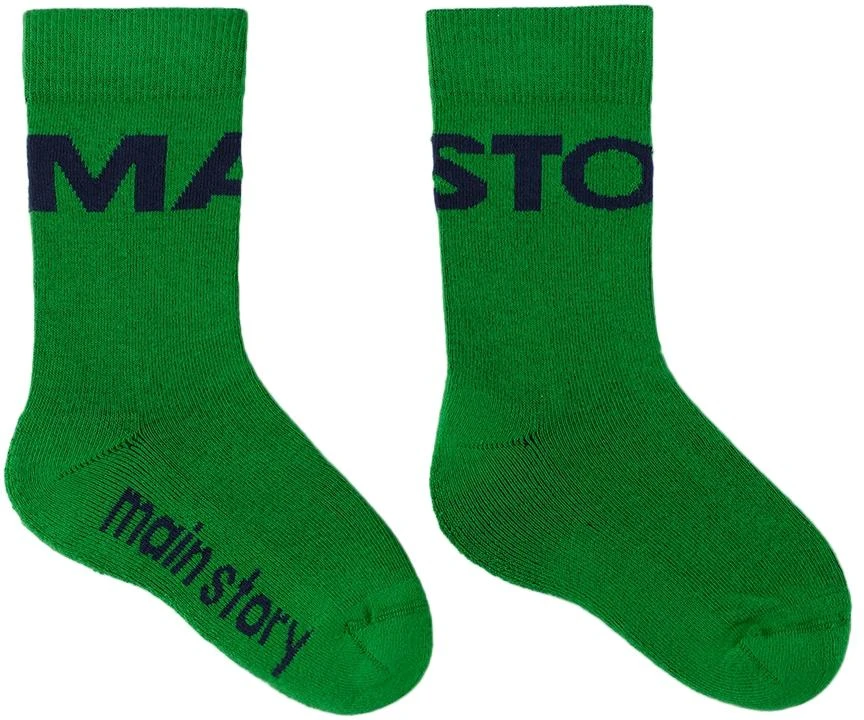 Main Story Kids Green Logo Socks 1