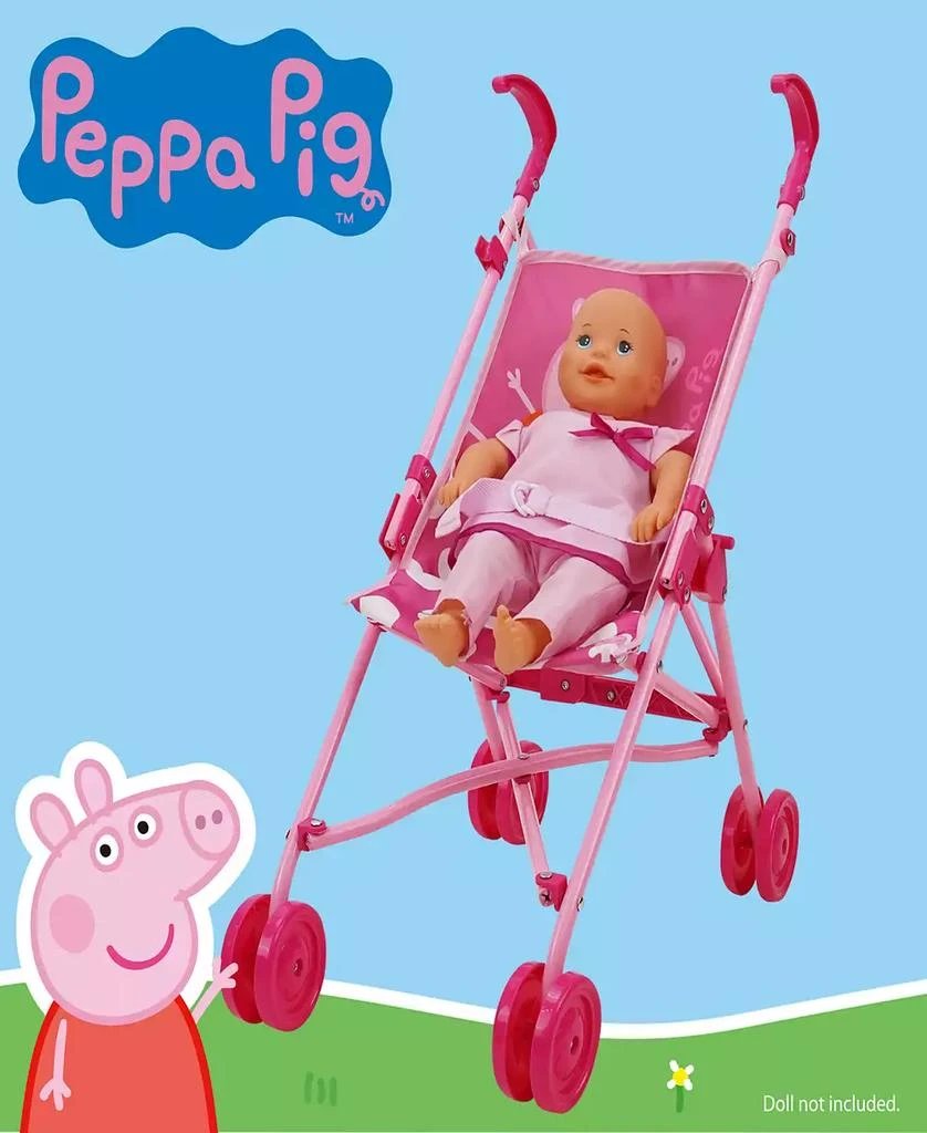 Peppa Pig Pink  White Dots Doll Umbrella Stroller 4