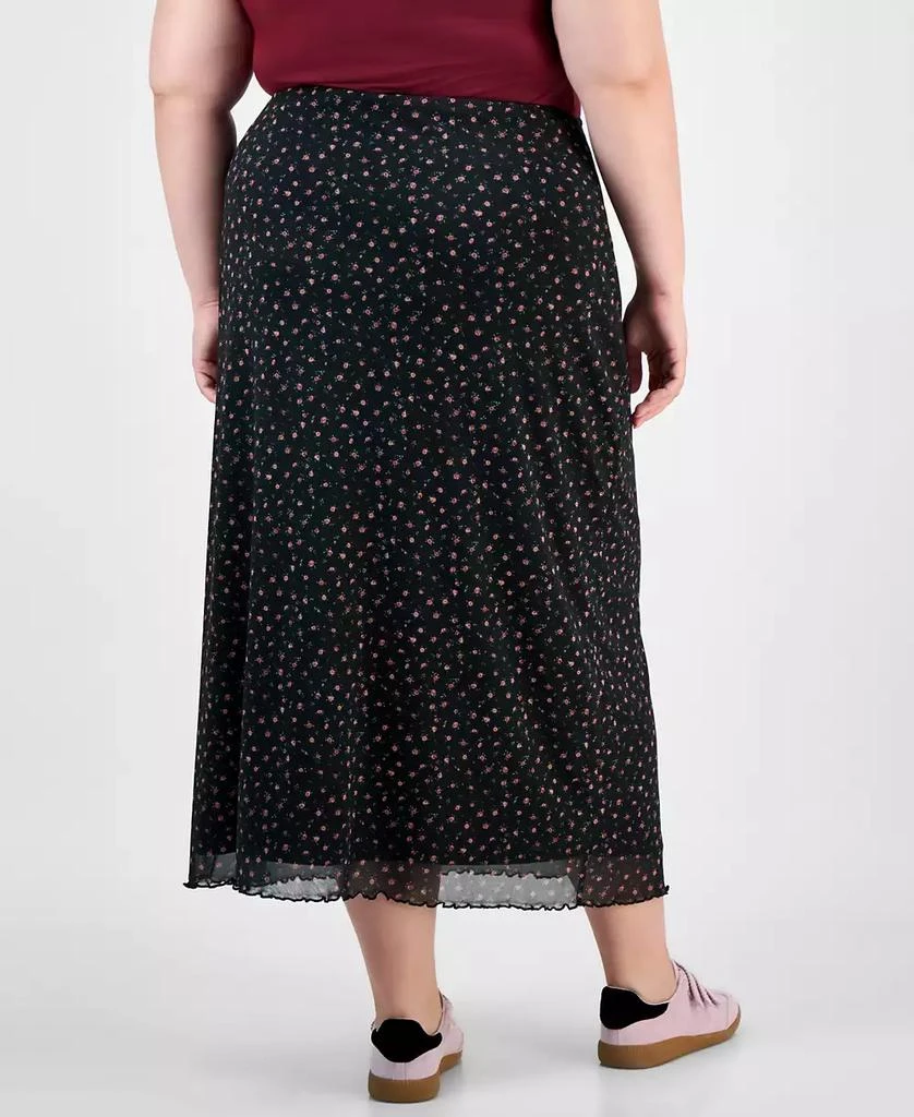Hippie Rose Trendy Plus Size Pull-On Mesh Midi Skirt 4