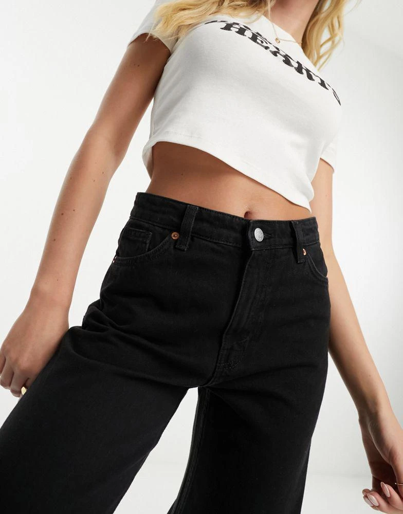Monki Monki Yoko high waist wide leg jeans in black 2