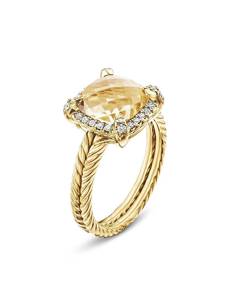David Yurman Chatelaine Pavé Bezel Ring in 18K Yellow Gold 3