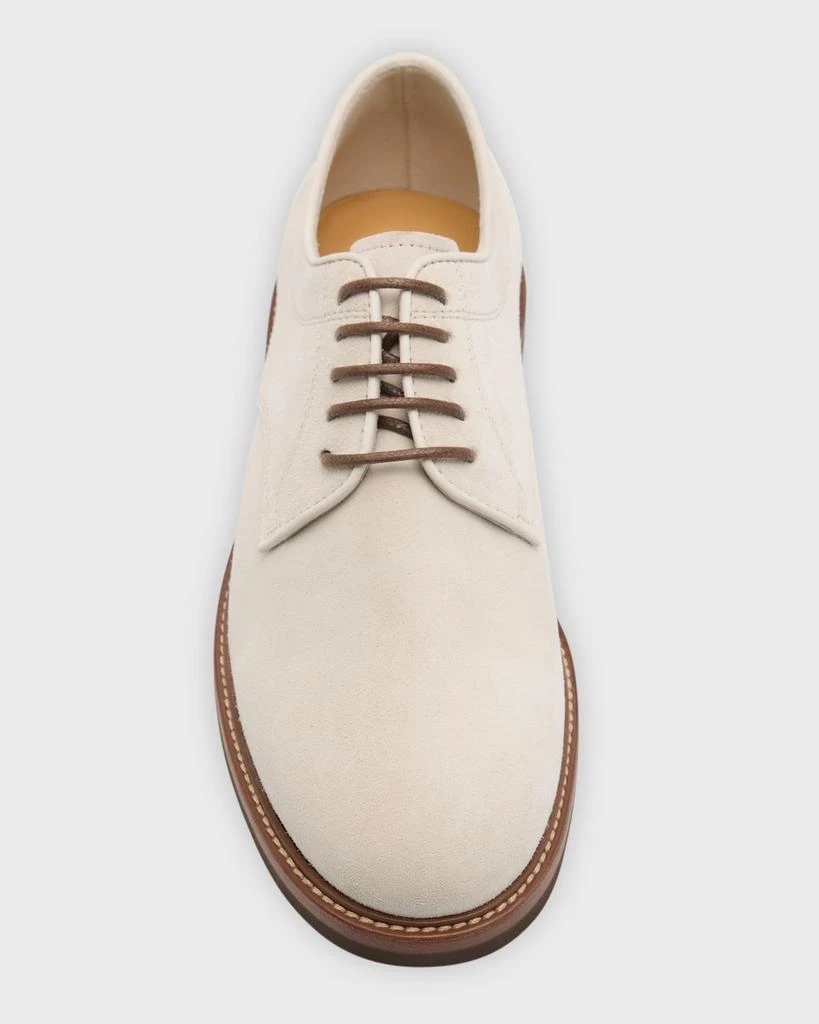 Brunello Cucinelli Men's Suede Derby Shoes 6