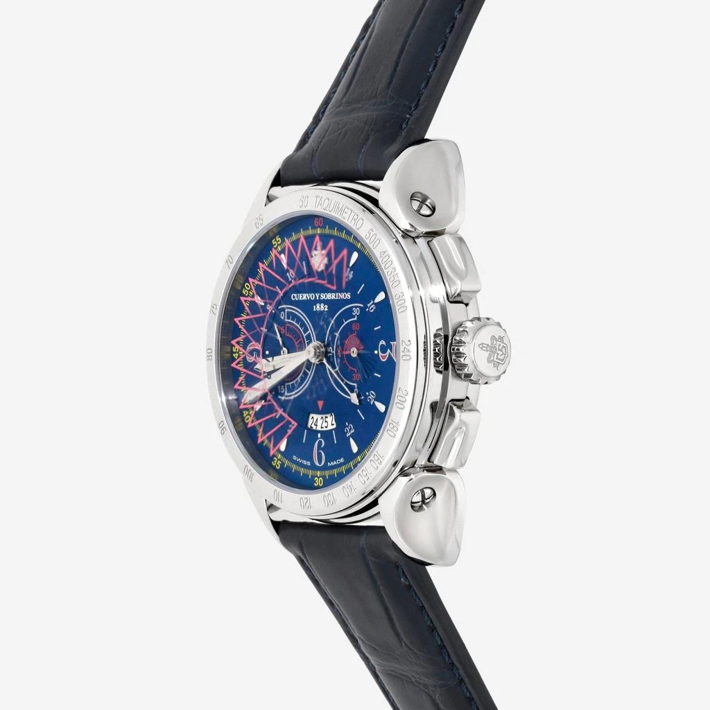 CUERVO Y SOBRINOS Cuervo Y Sobrinos Historiador Vuelo 44mm Stainless Steel Automatic Men's Watch 3201.1B 2