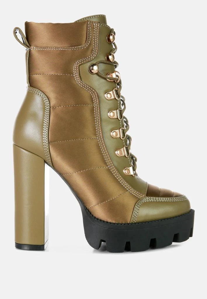London Rag scotch high heel quilted satin biker boots 9