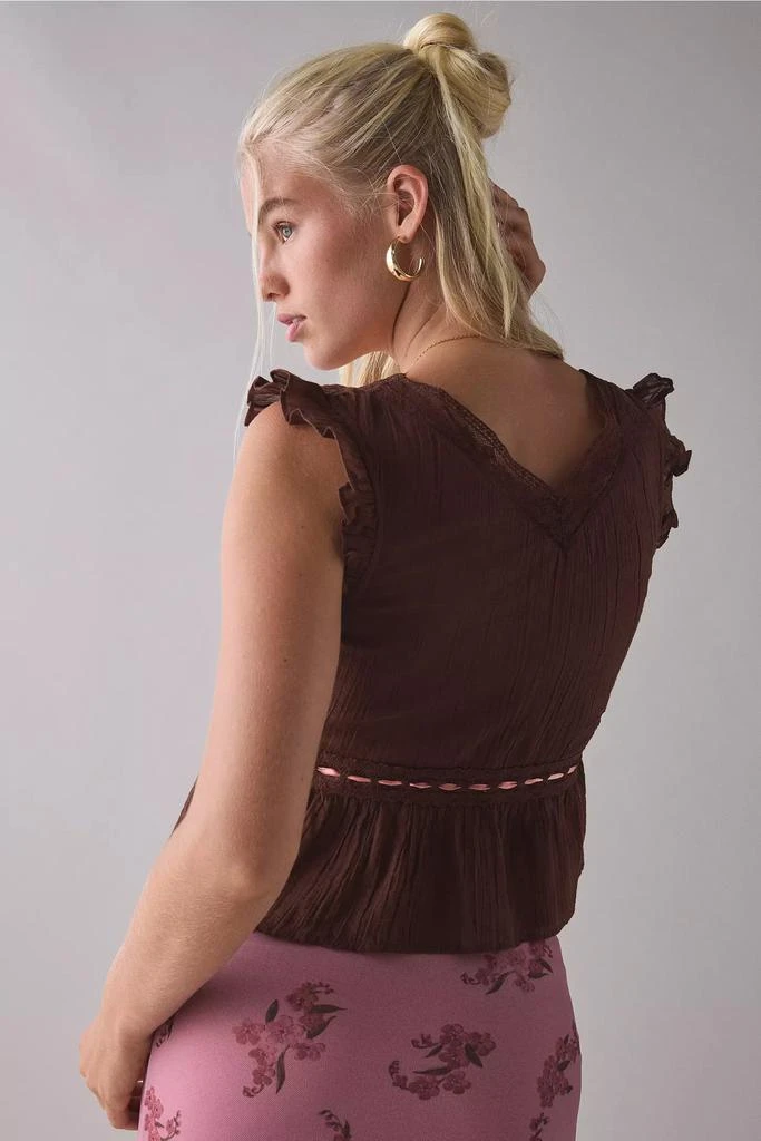 Kimchi Blue Kimchi Blue Ava Flutter Sleeve Tie-Front Babydoll Top 4