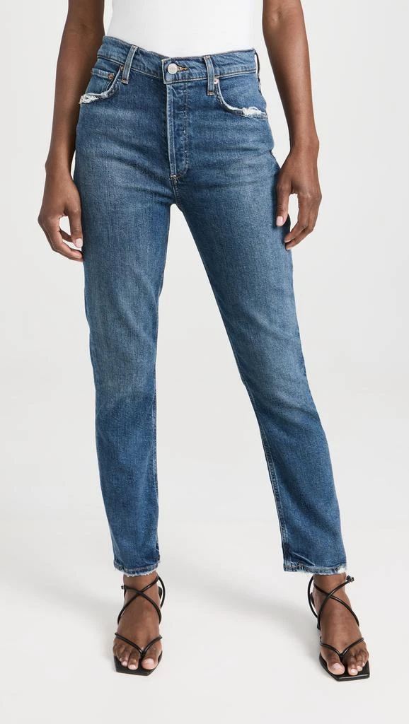 AGOLDE Riley Long: High Rise Straight Jeans 6