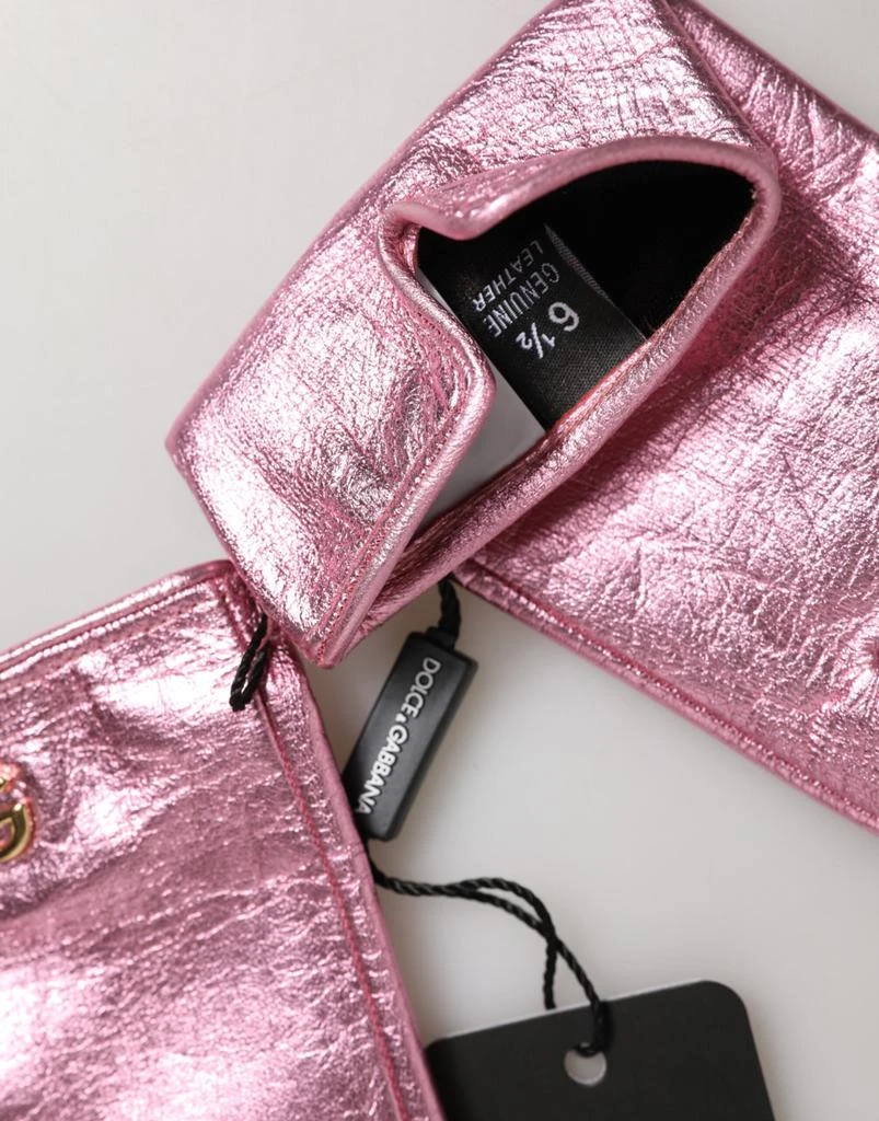 Dolce 
Gabbana Leather DG Logo Wrist Length Mitten Women
s Gloves 2