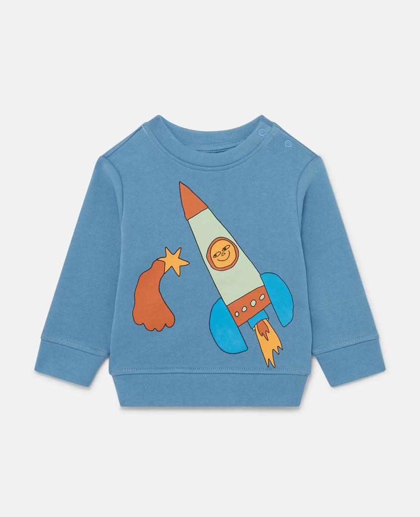Stella McCartney Stella McCartney - Space Print Sweatshirt, Woman, Air force blue, Size: 12m