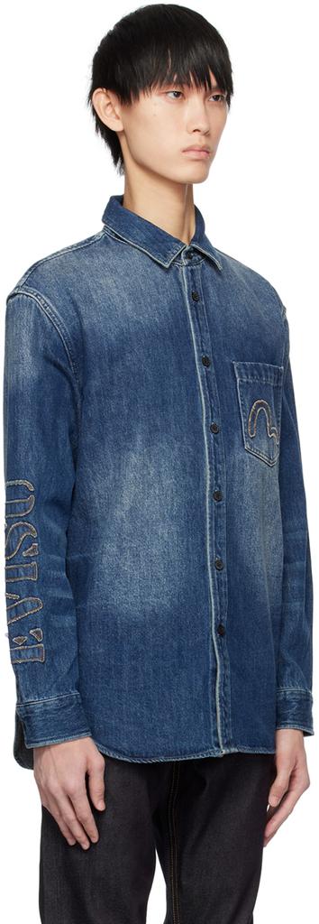 Evisu Blue Appliqué Denim Shirt