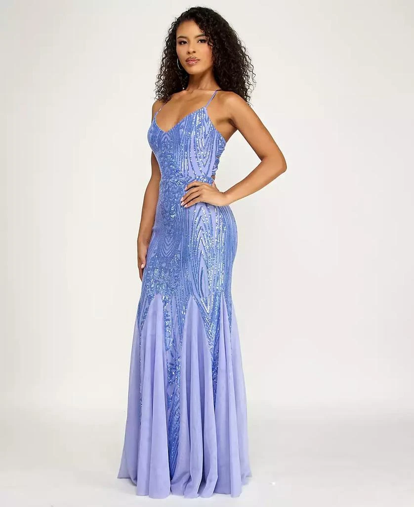 b darlin sequin dress B. Juniors 3/4 Bodycon Homecoming Criss-Cross Back Style Keywords B. Darlin Sweetheart Bustier Bodycon