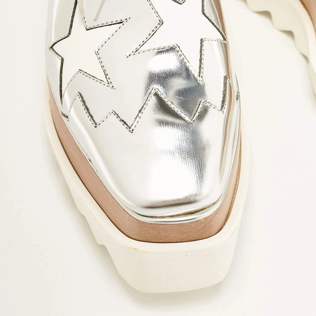 Stella McCartney Stella McCartney Silver Faux Leather Elyse Star Platform Sneakers Size 35 7