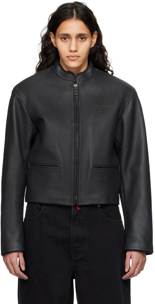 032c Black Attrition Leather Jacket 1