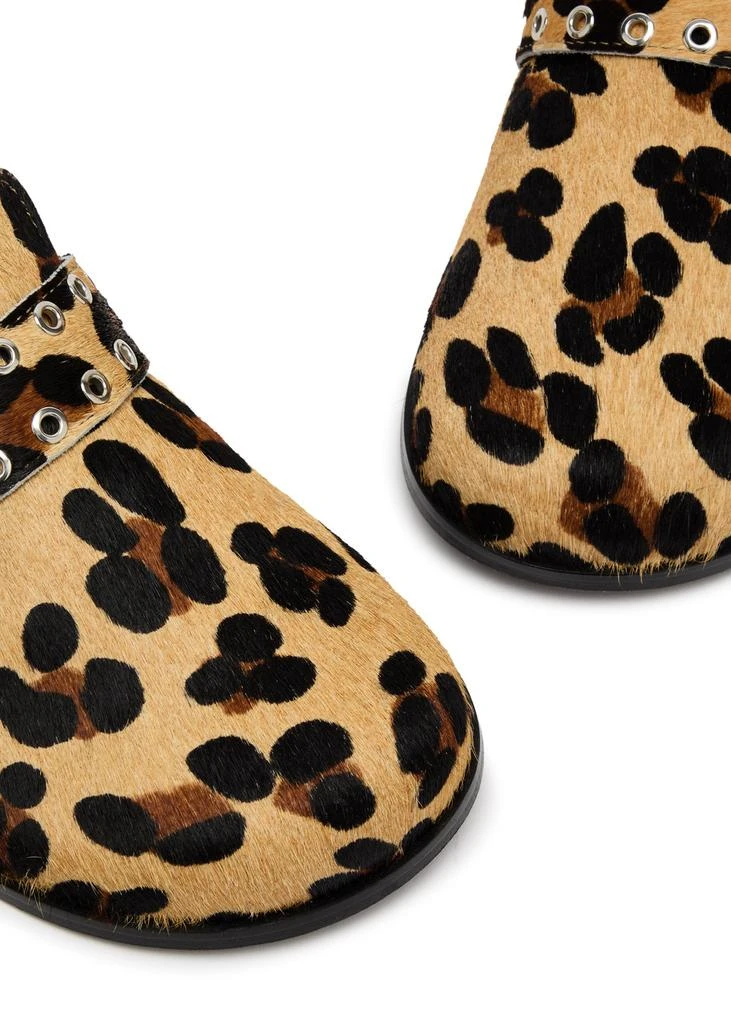 ALOHAS Halia leopard-print calf-hair clogs 3