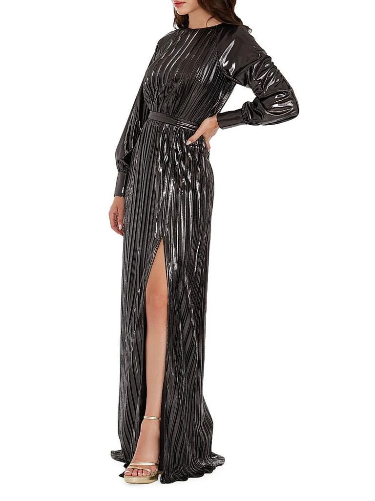 Dress The Population Calista Pleated Foiled Maxi Dress 3