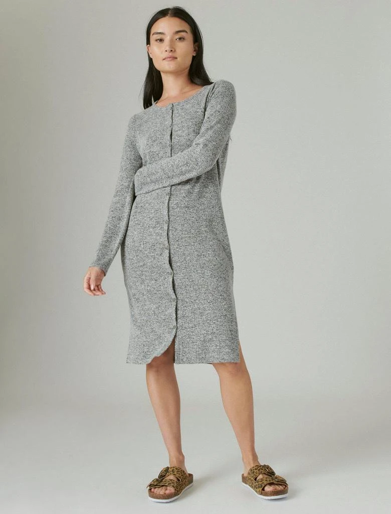 Lucky Brand Women's Cloud Jersey Ribbed Long Cardigan 1