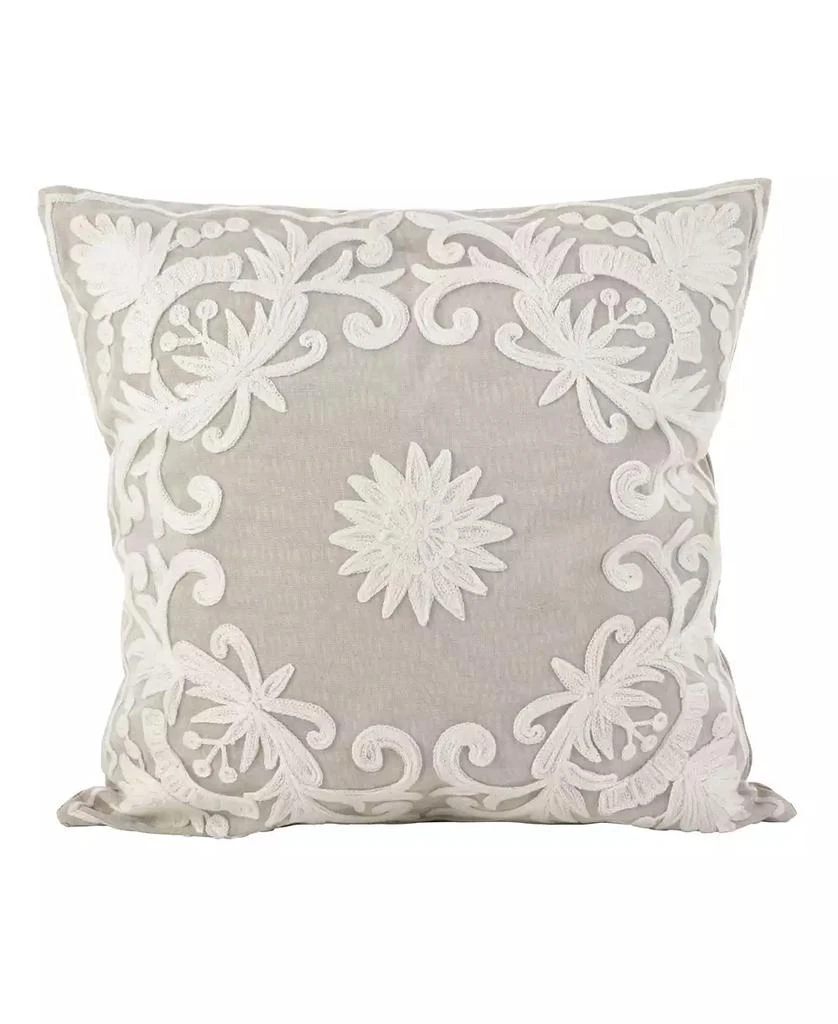 Saro Lifestyle Embroidered Decorative Pillow, 18" x 18"