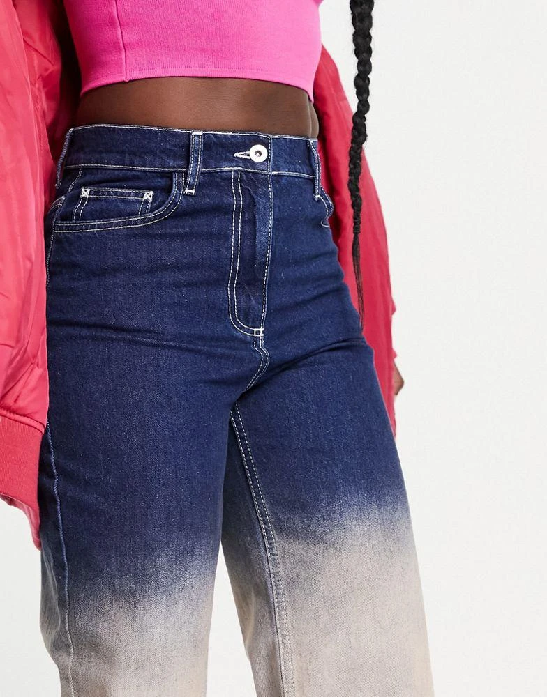 COLLUSION COLLUSION x014 90s baggy dip dye jeans in blue and beige 4