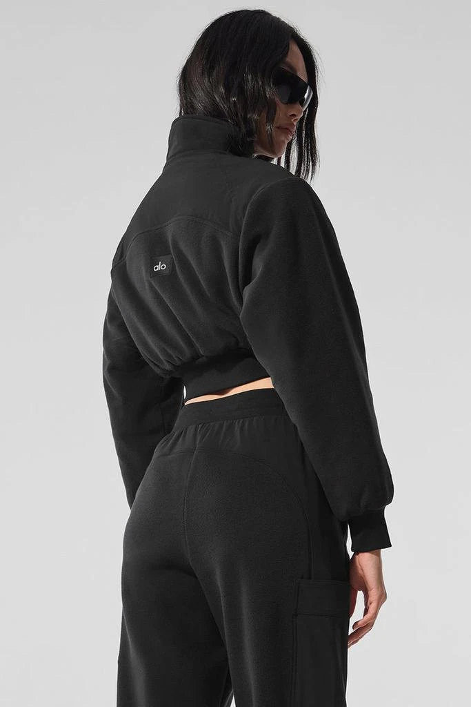 Alo Polar Fleece Cropped Wintry Mix Jacket - Black 2