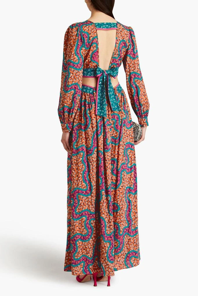 Diane von Furstenberg Jenifer cutout printed mousseline maxi dress 3