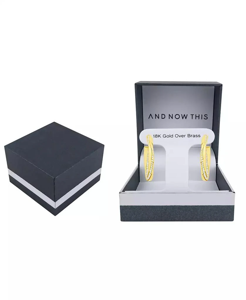 And Now This Crystal Post Tiwsted C Hoop Earrings 4