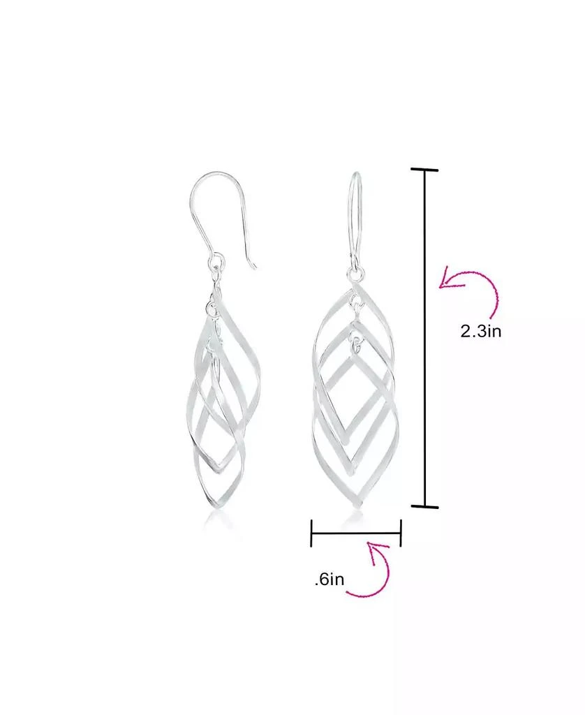 Bling Jewelry Trendy Swirl Wire Dangle Earrings Multi Teardrop Layer Sterling Silver 4