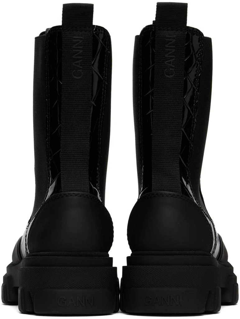 Ganni Black Cleated Mid Chelsea Boots 2